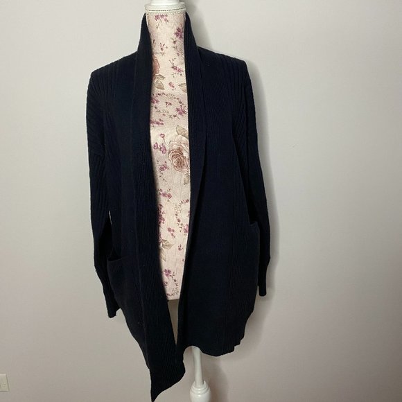 BANANA REPUBLIC Cardigan Open Front Wool Cotton Blend Size Large Petite - Picture 4 of 9